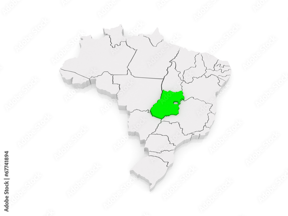 Map of Goias. Brazil.