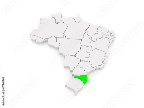 Map of Santa Catarina. Brazil.