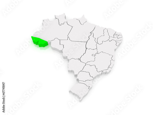 Map of Acre. Brazil.