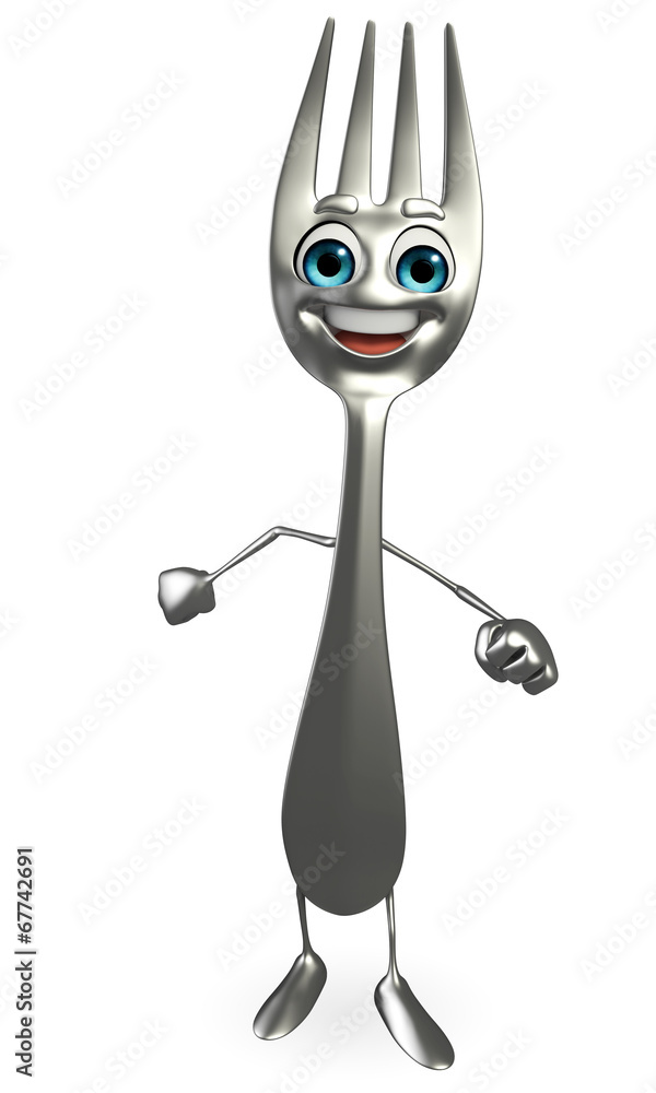 Fork character is happy Fork character is happy