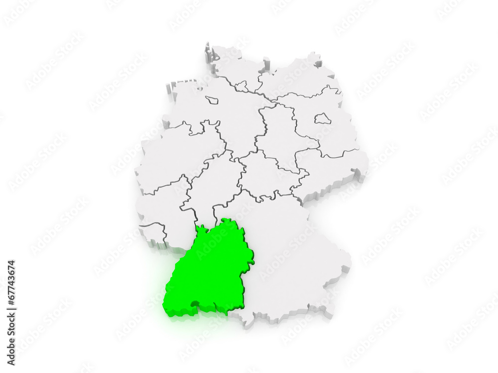 Map of Baden-Wurttemberg. Germany. Map of Baden-Wurttemberg. Germany.
