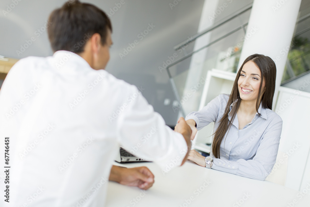 Fototapeta premium Business people shaking hands