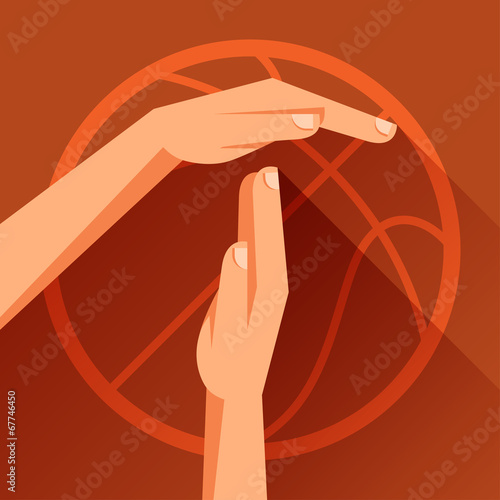 Sports illustration with basketball gesture sign timeout.