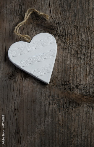 Valentines Day background white clay Heart
