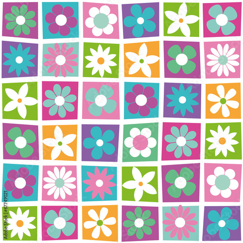colorful flowers collection pattern