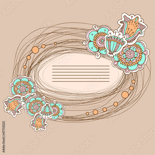 card with a floral pattern and beaded