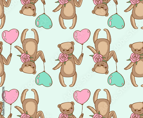 seamless pattern of teddy bears