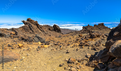Deserted of sand and rocks at the top of Teide volcano