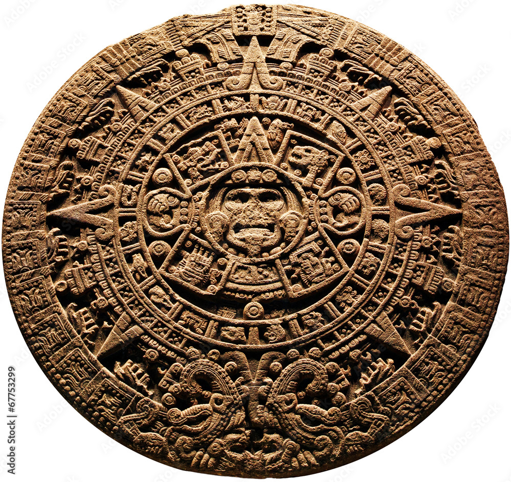 Fototapeta premium Aztec calendar - on a white background