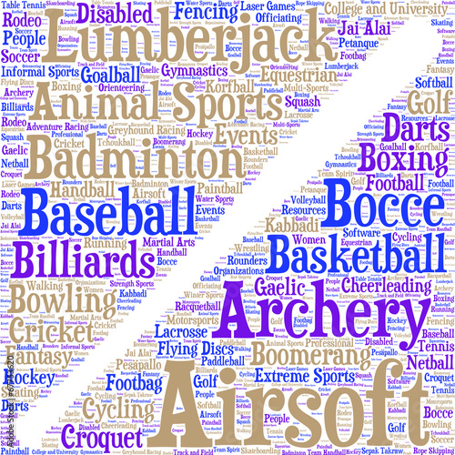 Word collage on white background