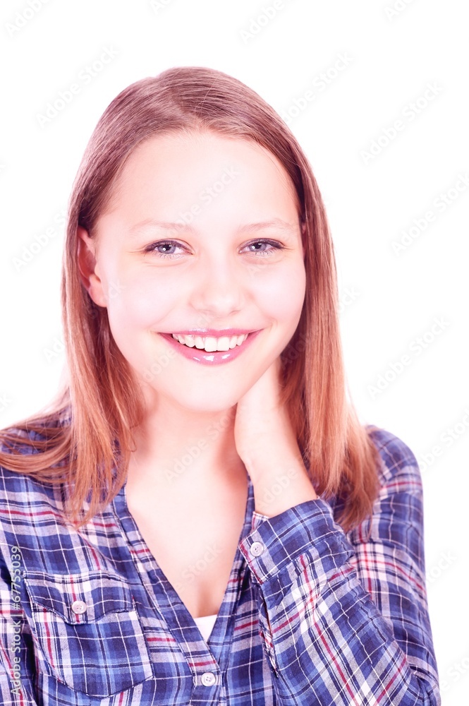 Teen girl laughing