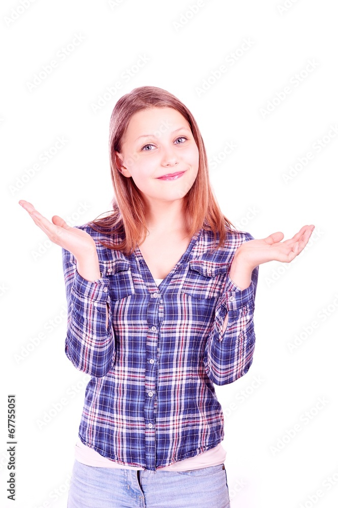 Teen girl gesturing Teen girl gesturing