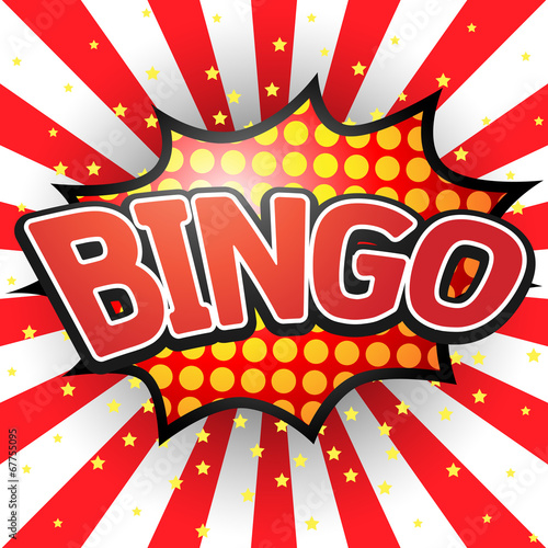 Bingo, Comic Speech Bubble. Vector illustration.