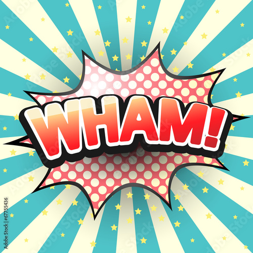 Wham, Comic Speech Bubble. Vector illustration.