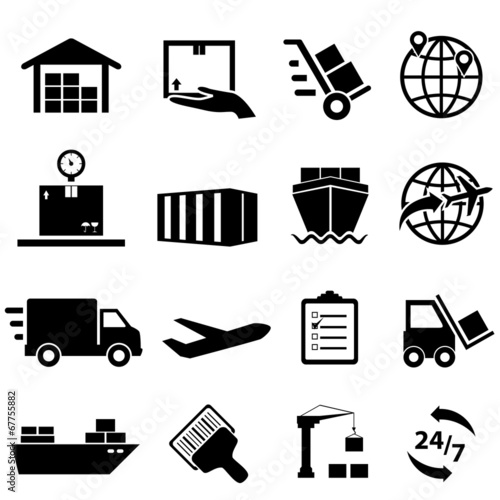 Shipping and logistics icons