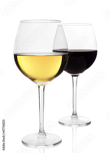Red and White wine glass