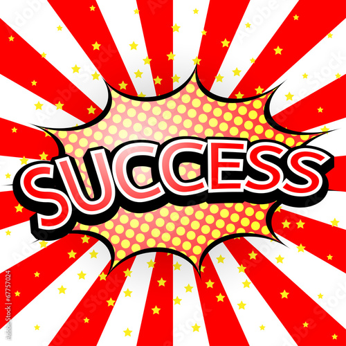Comic Speech Red Bubble success, Vector illustration