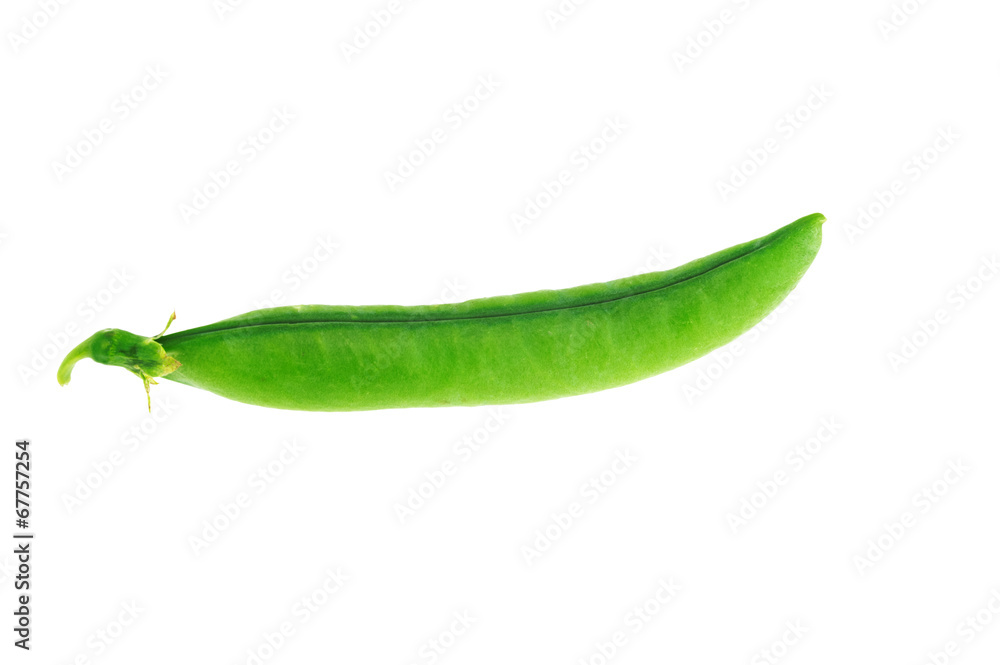 Peas pod on white background with clipping path Peas pod on white background with clipping path