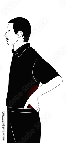 The man has a sore back