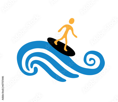 surfer on the wave, vector illustration