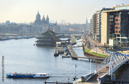 Canvas Print Amsterdam skyline