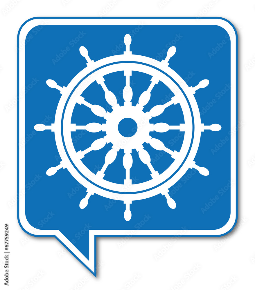 Obraz premium Logo gouvernail de bateau.