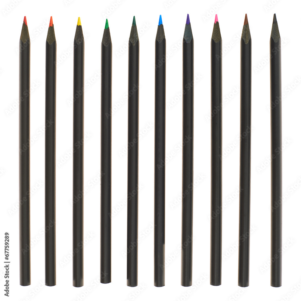 Set of multiple colorful pencils Set of multiple colorful pencils