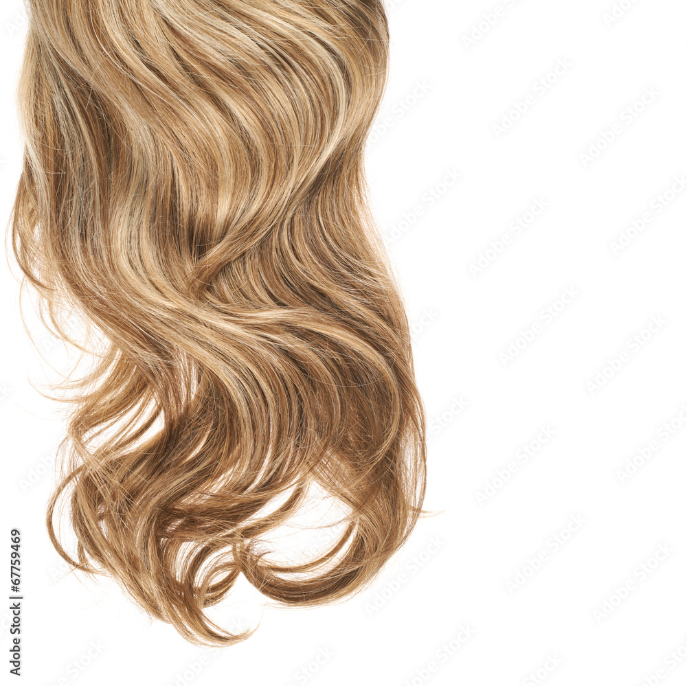Naklejka premium Hair fragment over the white