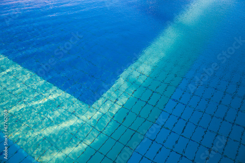 Blue water in a swimming pool