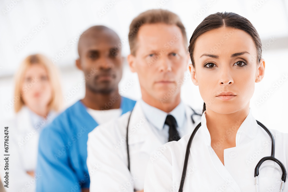 Confident doctors team. Confident doctors team.