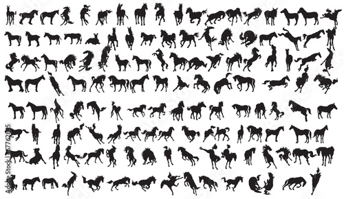 Horse Silhouette Collection.134 character EPS 10. © kengmerry