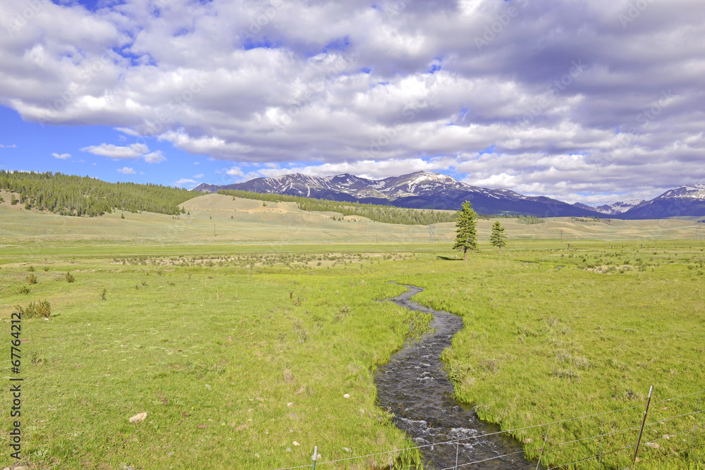 Naklejka premium Alpine Scene with Stream in the Rocky Mountains