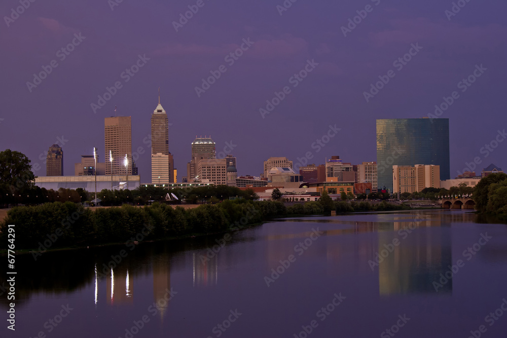 Indianapolis Indiana Night Sunset Blue Hour