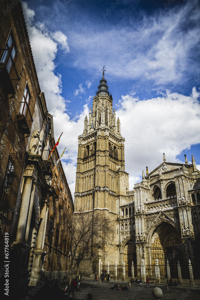 Fototapeta premium Cathedral facace, Tourism, Toledo, most famous city in spain