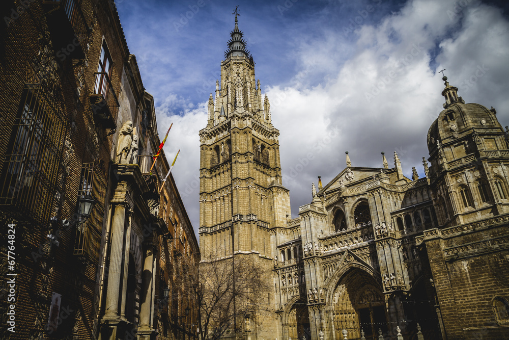 Fototapeta premium Cathedral facace, Tourism, Toledo, most famous city in spain