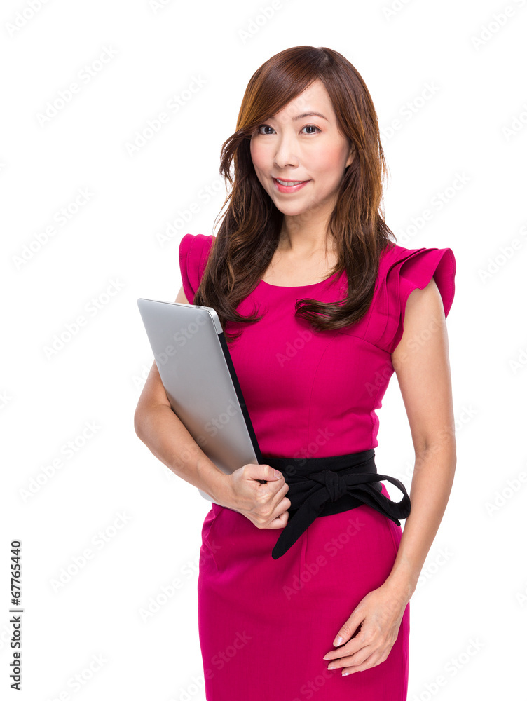 Business woman with laptop computer