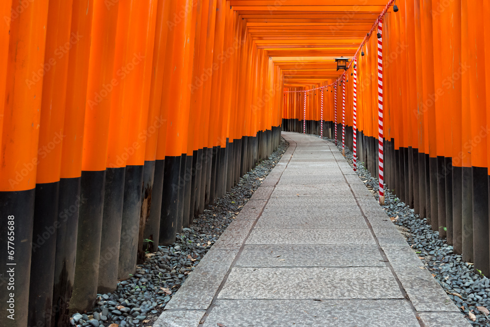 Path of Torii gate in Fushimi Inari shrine in Kyoto, Japan. Path of Torii gate in Fushimi Inari shrine in Kyoto, Japan.