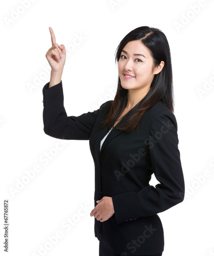 Asian Business Woman fingerup photo