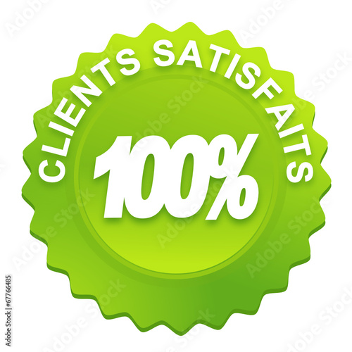 clients satisfaits sur bouton web denté vert