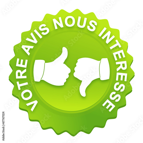 votre avis nous intéresse sur bouton web denté vert