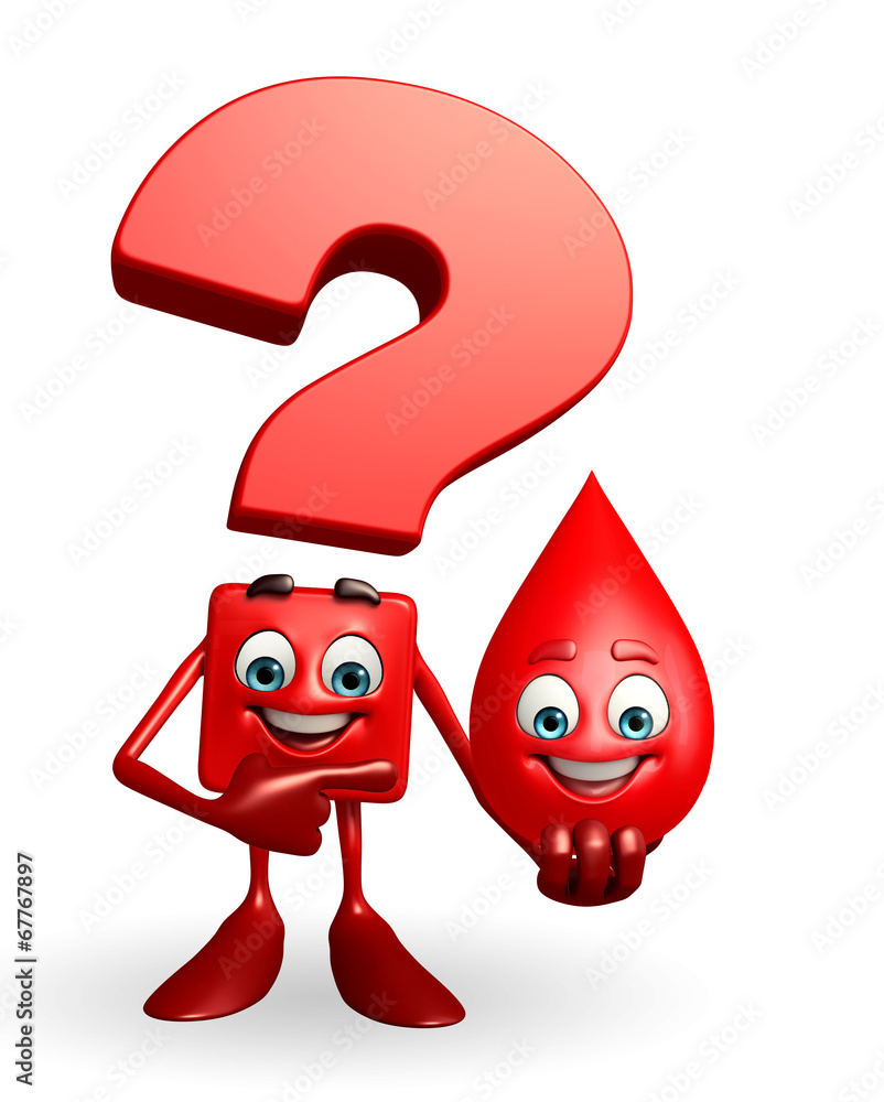 Question Mark character with blood drop Question Mark character with blood drop