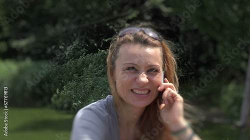 Wallpaper Mural girl talking on the phone blurred Torontodigital.ca