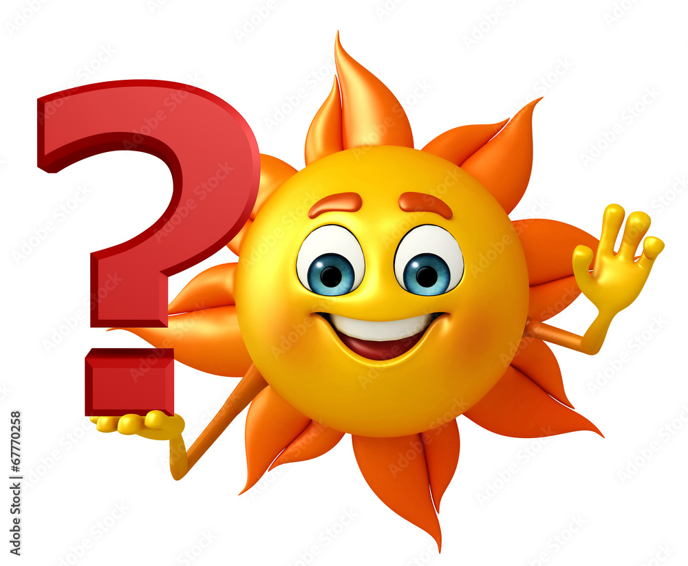 Sun Character With question mark