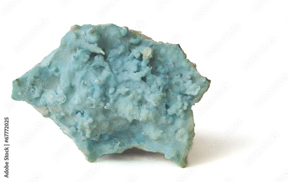 Blue aragonite covered with celadonite. 8cm across. Blue aragonite covered with celadonite. 8cm across.