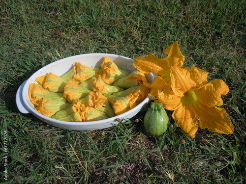 Obraz na płótnie Fleurs de courgettes farcies w salonie