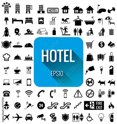 Hotel icon set vector