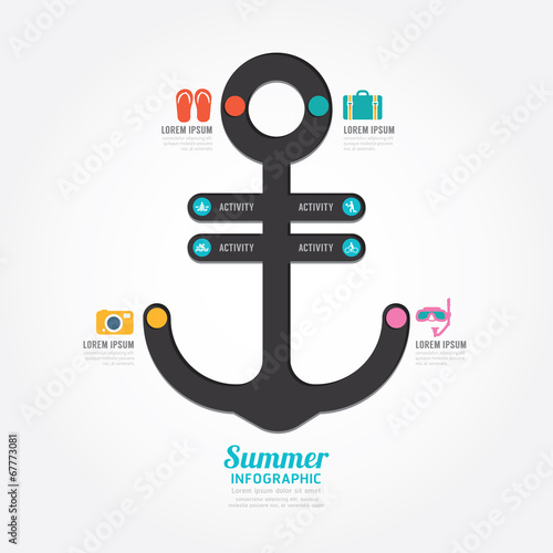 infographics vector anchor design summer concept diagram line .