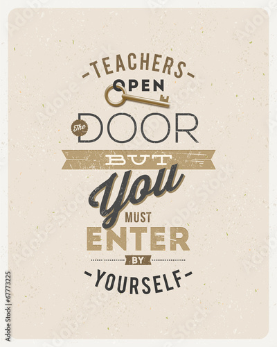 Typographical vector design - quote about a teacher