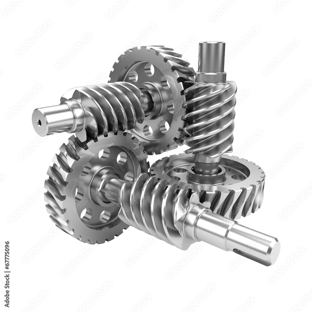Gear worn wheels isolated on white background Gear worn wheels isolated on white background
