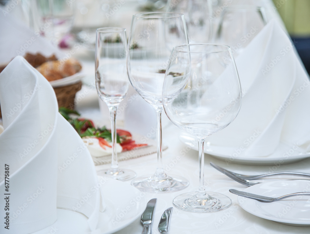 Festival table setting at the restaurant. Festival table setting at the restaurant.